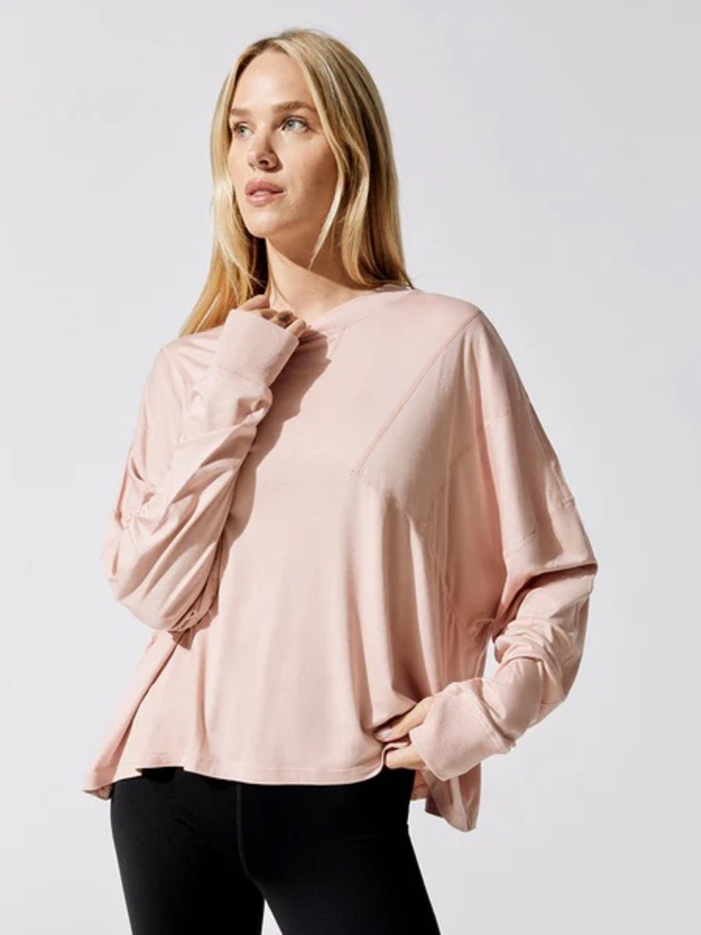 FP Movement by Free People Runner Up long sleeve in the shade shell pink